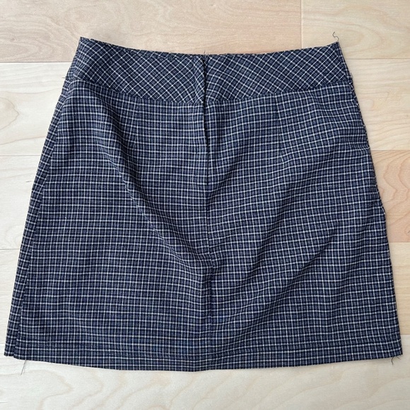 VINTAGE PLAID NAVY SKIRT - Picture 6 of 6